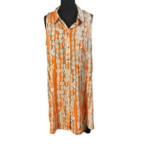 VTG Aline, button front sleeveless shift dress. EUC, Sz 10P. Silky lightweight